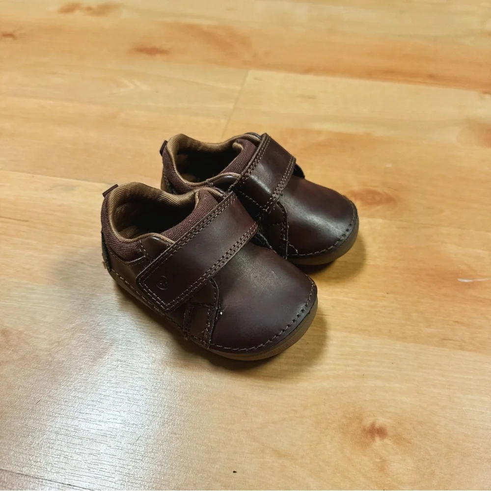 Stride Rite Brown Soft Motion Jodie Sneaker Baby Boy Size 3.5 Wide